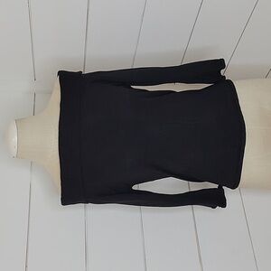 RUE 21 large black off shoulder sweater with metal adornments up sleeves